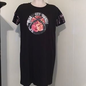 L.N.V Black T-Shirt Dress